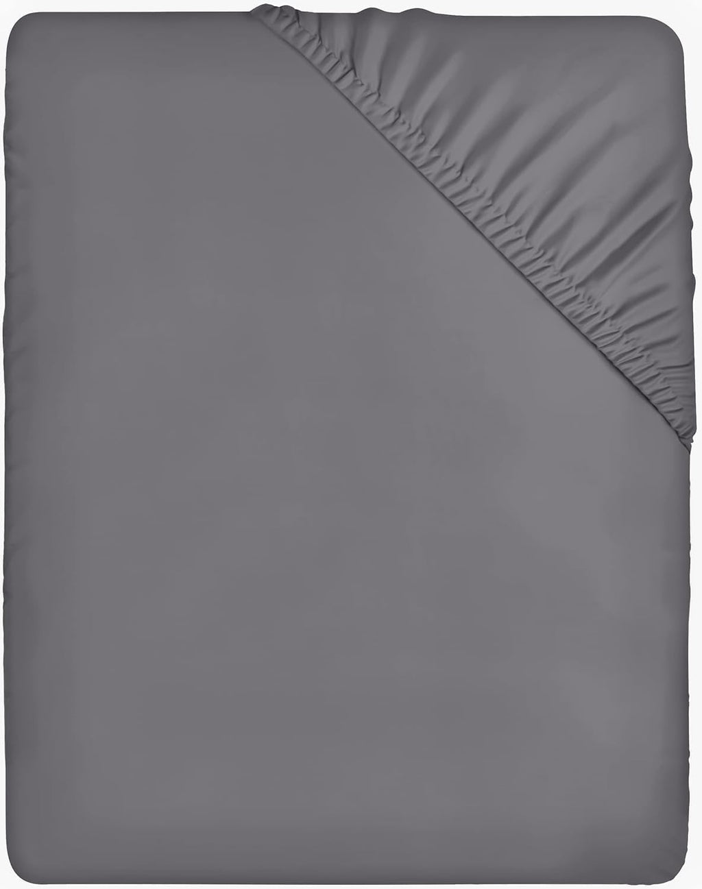 Fitted Sheet Double Grey Soft Brushed Microfibre Fabric