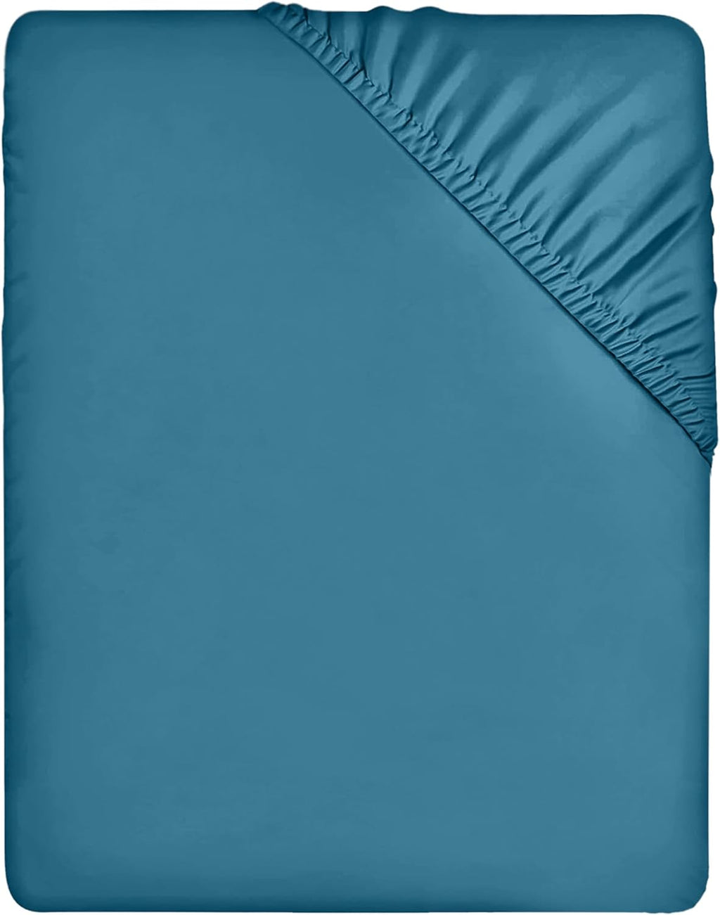 Fitted Sheet Double Denim Blue Soft Brushed Microfibre Fabric