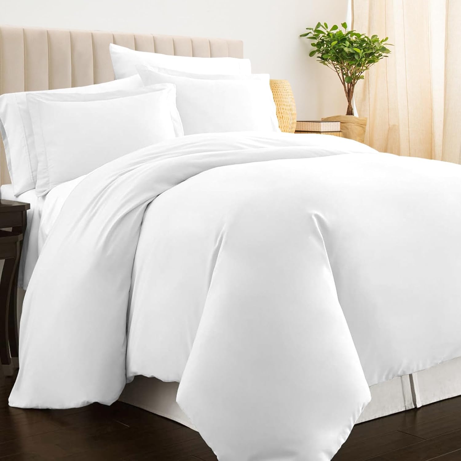 100% Cotton Double Duvet Cover Set White