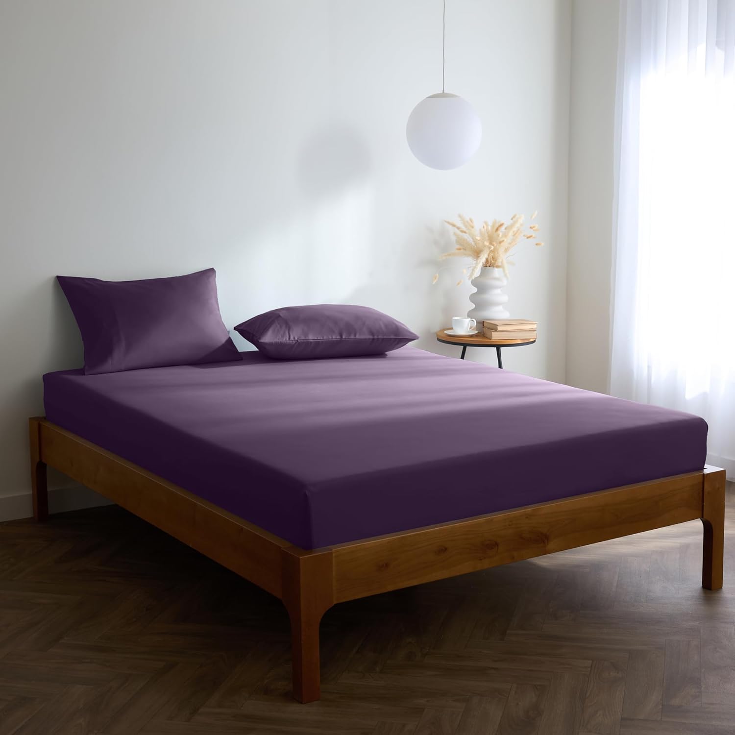 Double Fitted Sheet Brushed Microfiber 135x190 cm Lavender