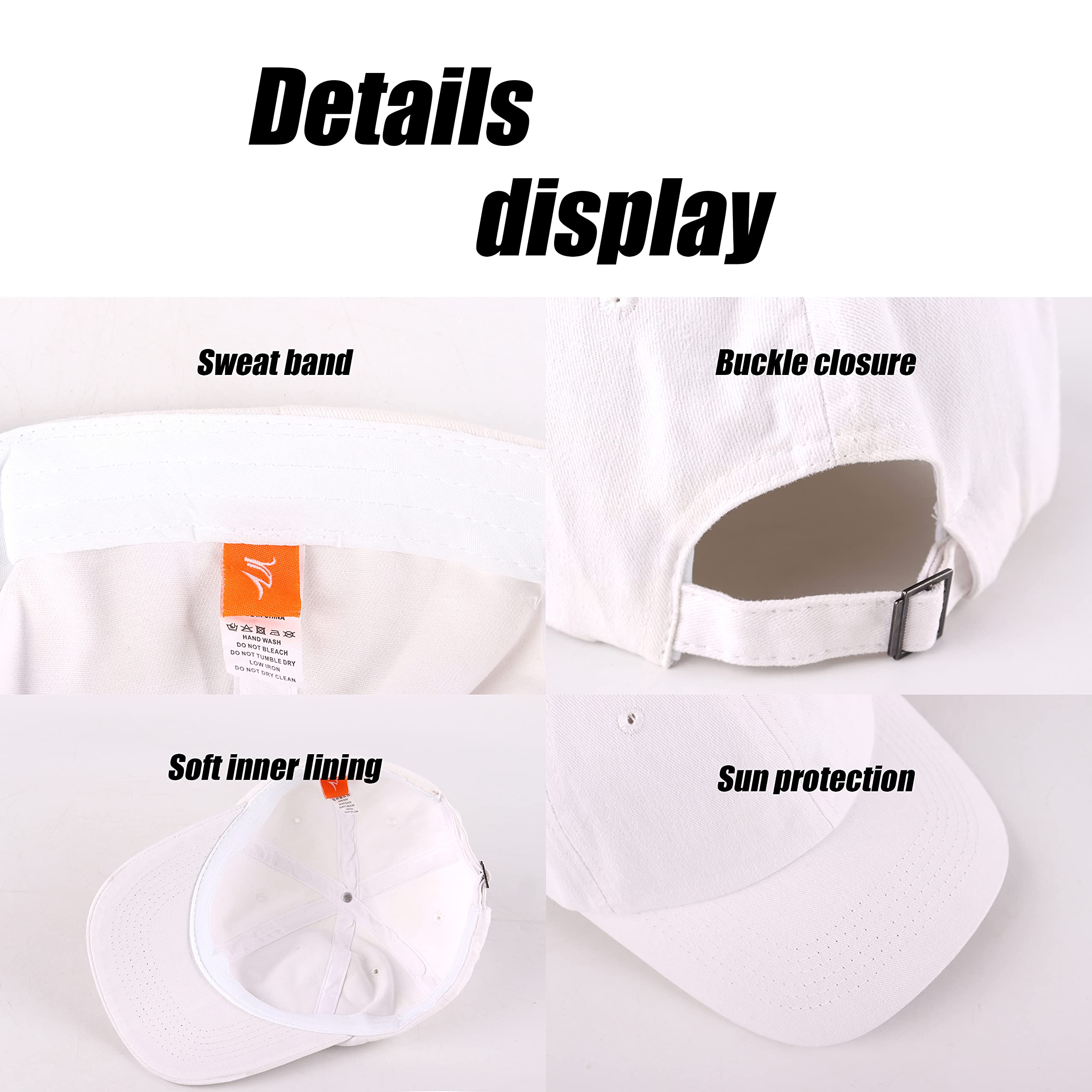 LANGZHEN Unisex Baseball Cap 100% Cotton Fits Men Women Washed Denim Adjustable Dad Hat