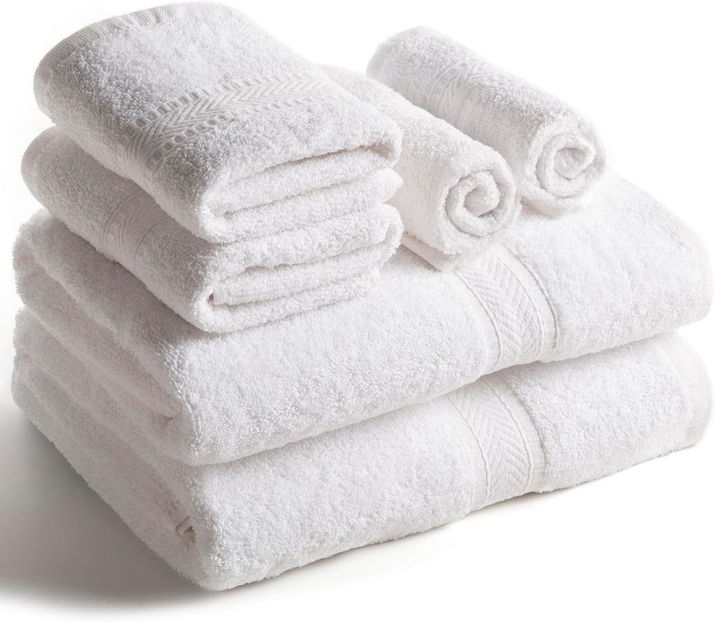 6 Piece Towel Set - 2 Bath Towels, 2 Hand Towels and 2 Washcloths